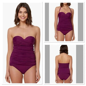 Bleu Rod Beattie Women's Kore Twist-Front Shirred and Bikini Bottom Set